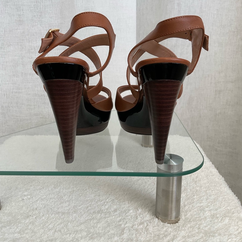 Audrey Brooke Cognac Sandal platform shoes - Picture 3 of 4